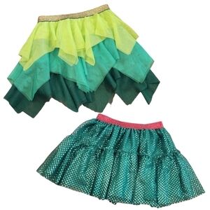 Lot of 2 Girl's Walmart Holiday Christmas St. Patrick's Tutu Skirts, X-small 4/5